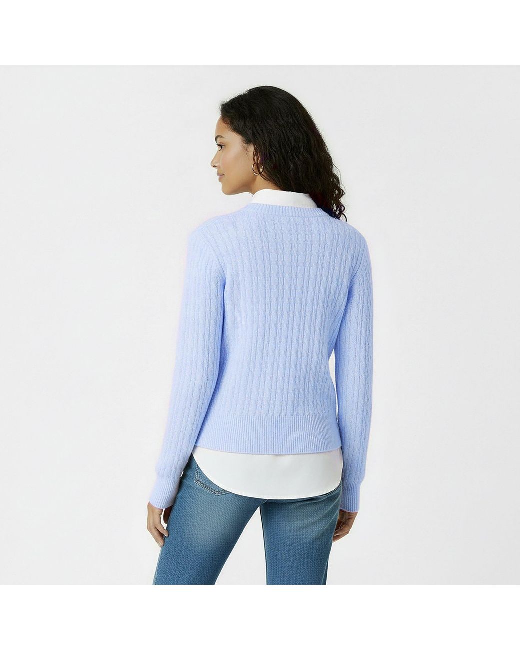 Jack Wills Blue Jack Tinsbury Merino Wool Blend Cable Knitted Jumper