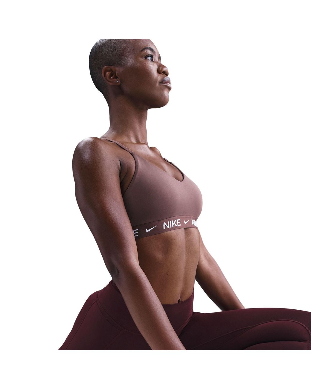 Nike Brown Indy Light Support Padded Sports Bra