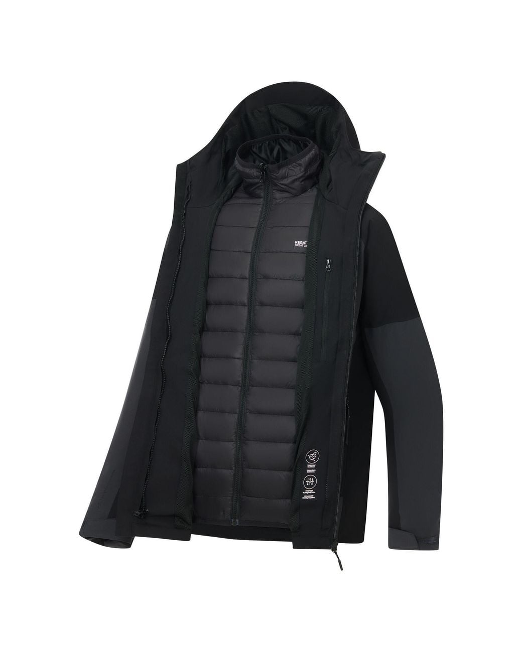 Regatta Black Wentwood Waterproof 3-In-1 Jacket for men