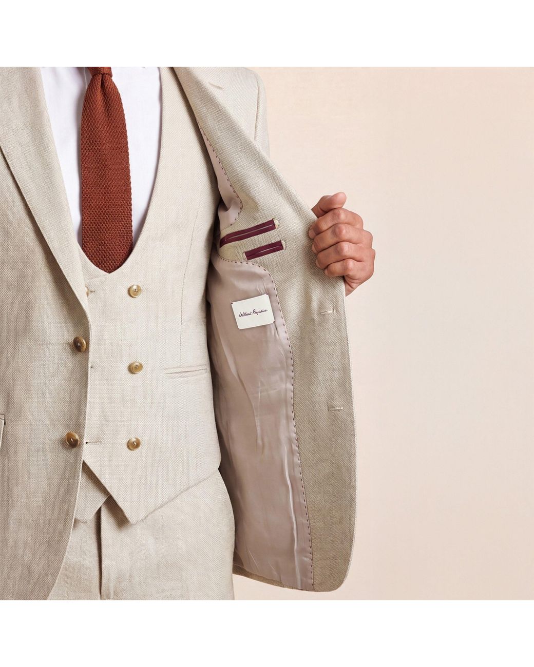 Without Prejudice Gray Archer Tweed Suit Jacket for men