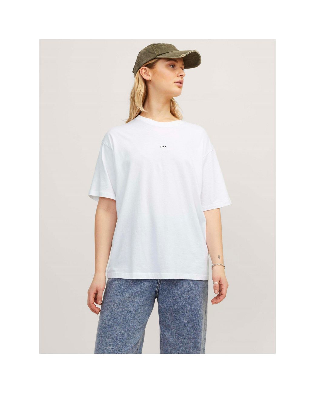 JJXX Blue Andrea Loose Logo T-Shirt Ladies