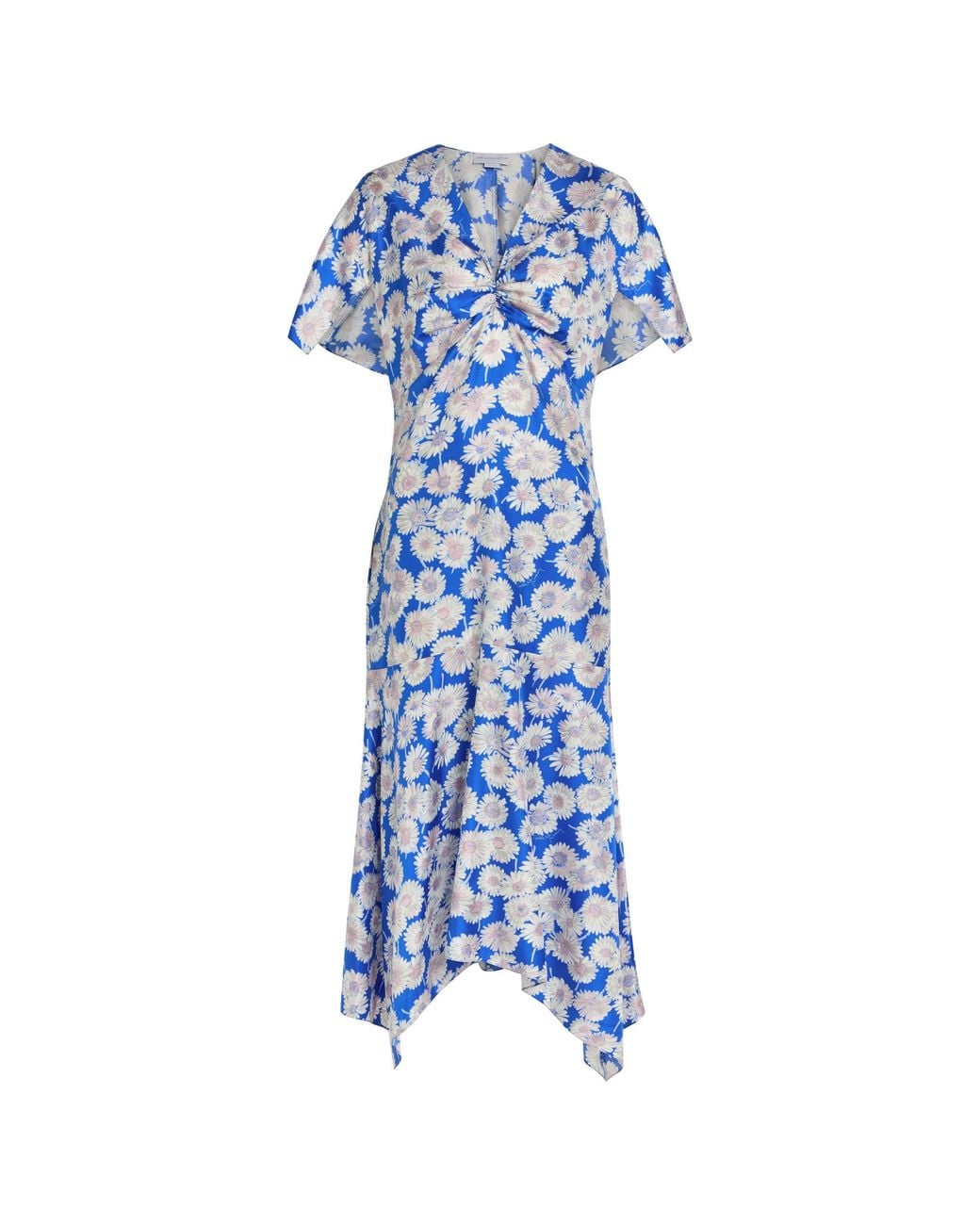 Stella McCartney Blue Daisy Print Silk Tea Dress