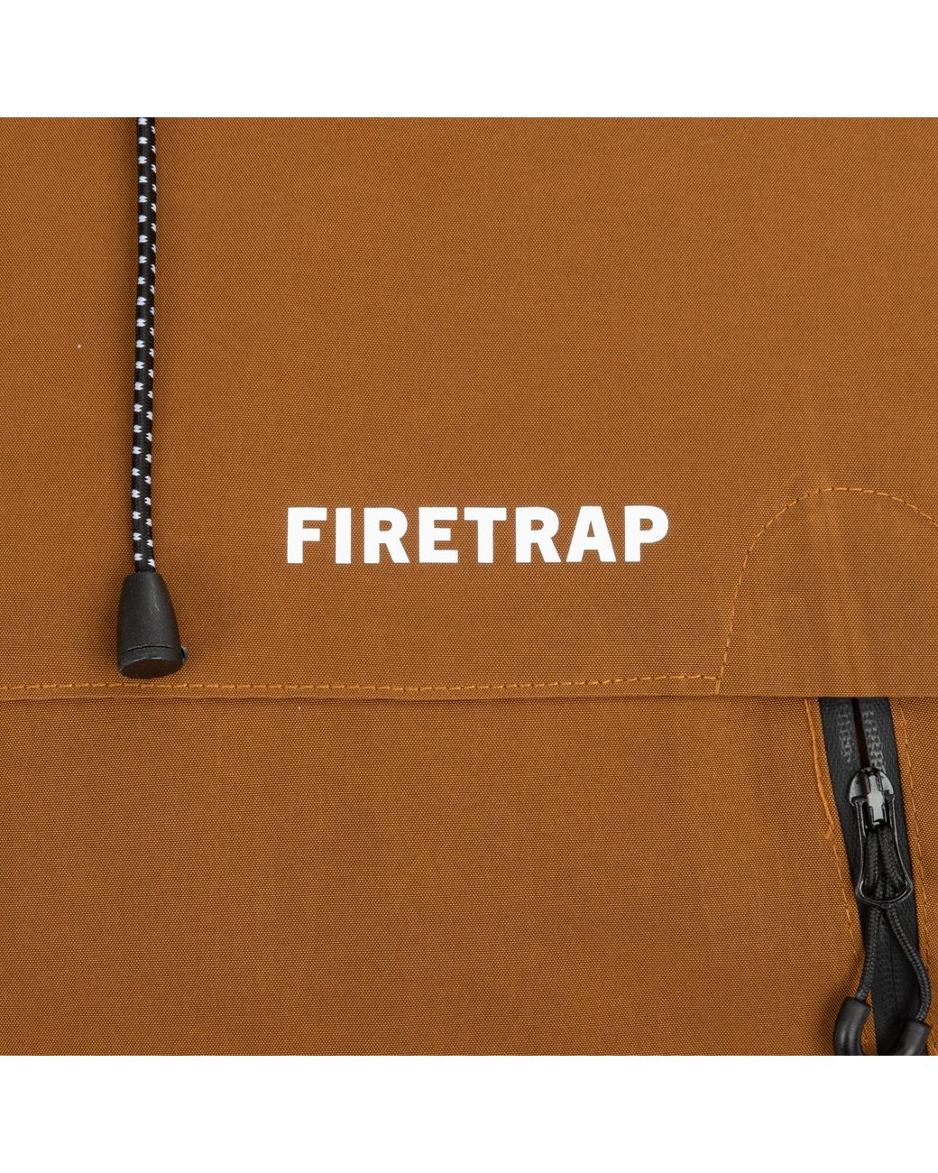 Firetrap Brown Windproof Hooded Long Sleeve Windbreaker for men