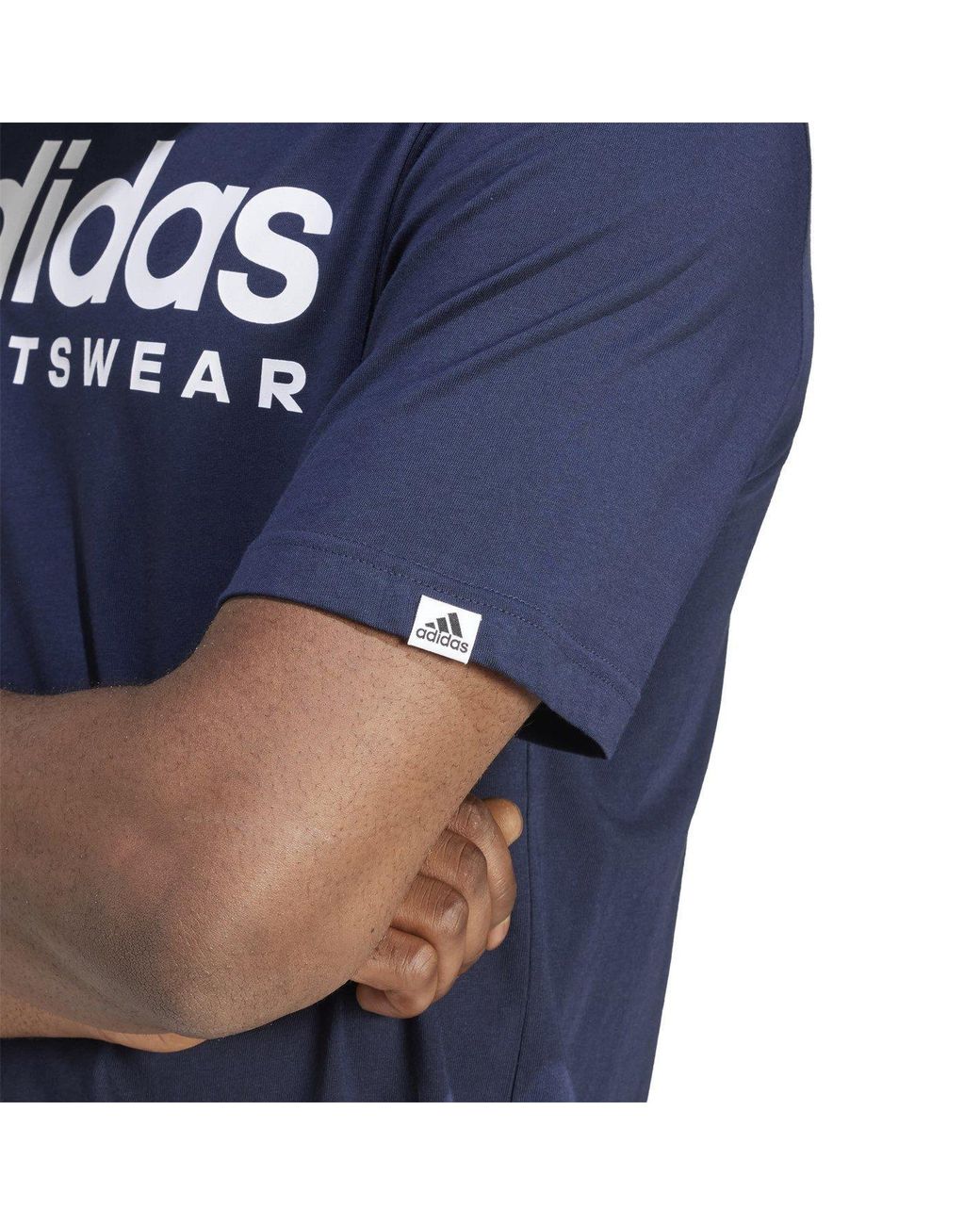 Adidas Blue Graphic Logo T-Shirt for men