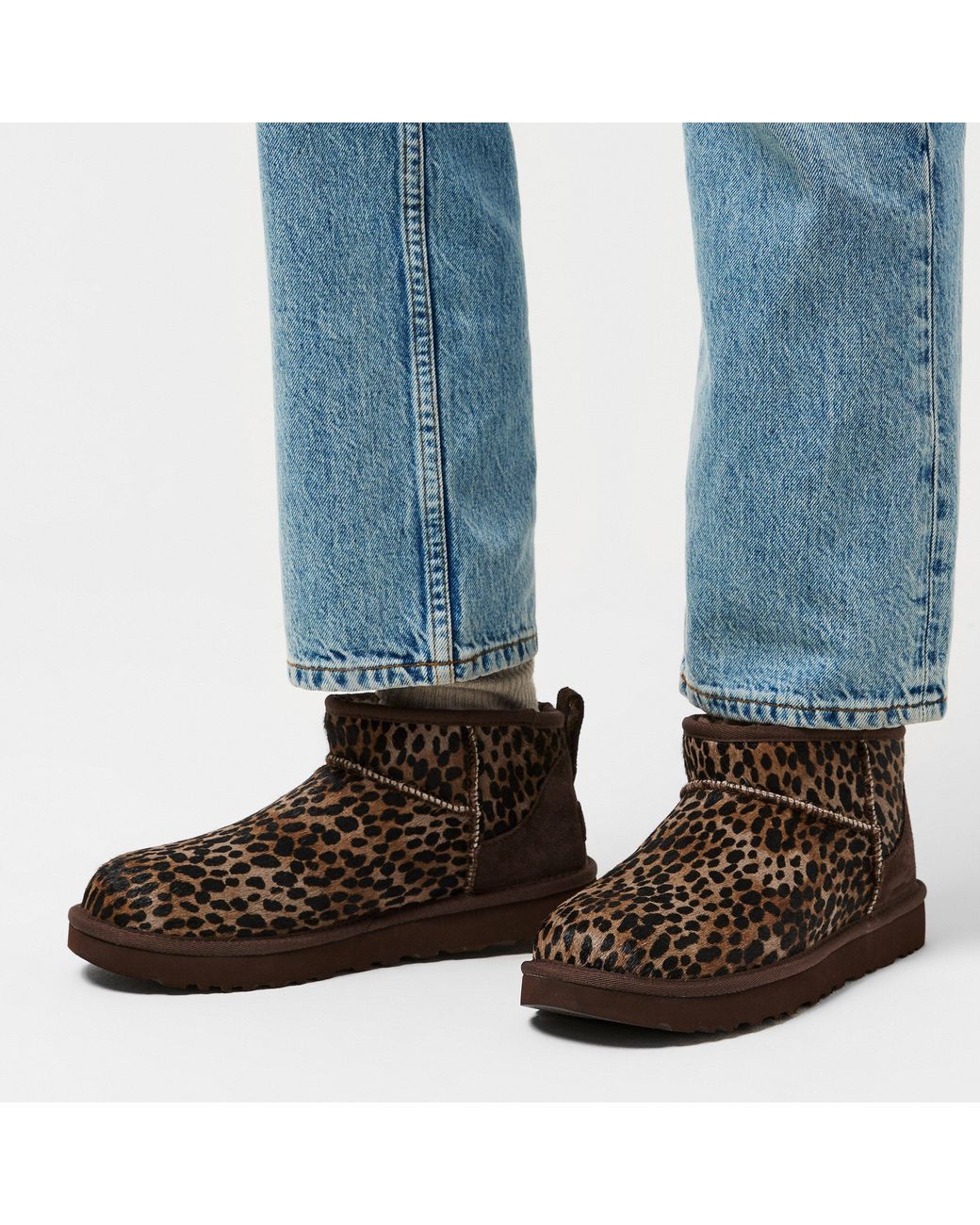 Ugg Brown Ultra Mini Leopard Print Snug Boots