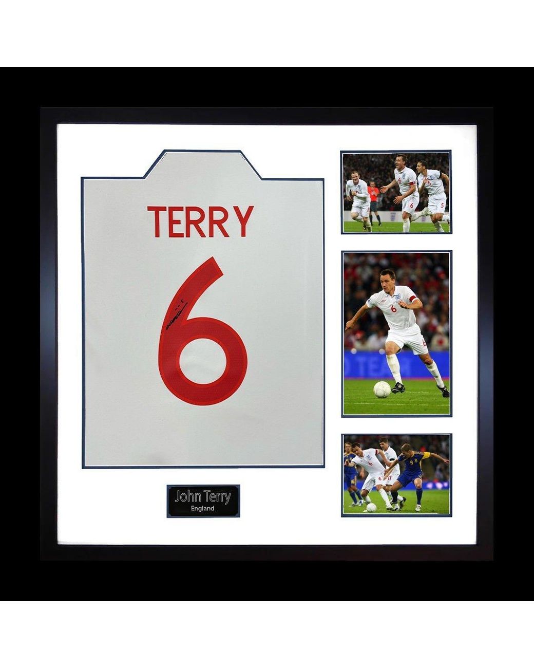 The Fan Cave White John Terry Signed England Shirt Elite Frame
