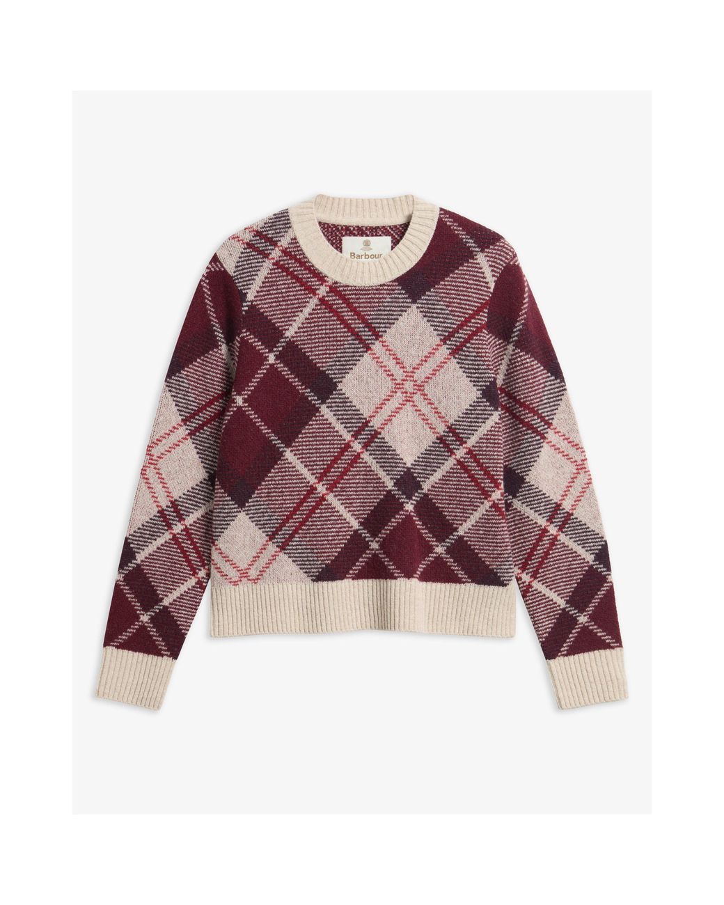 Barbour Purple Stevie Modern Heritage Wool Slim-Fit Crew-Neck Jumper