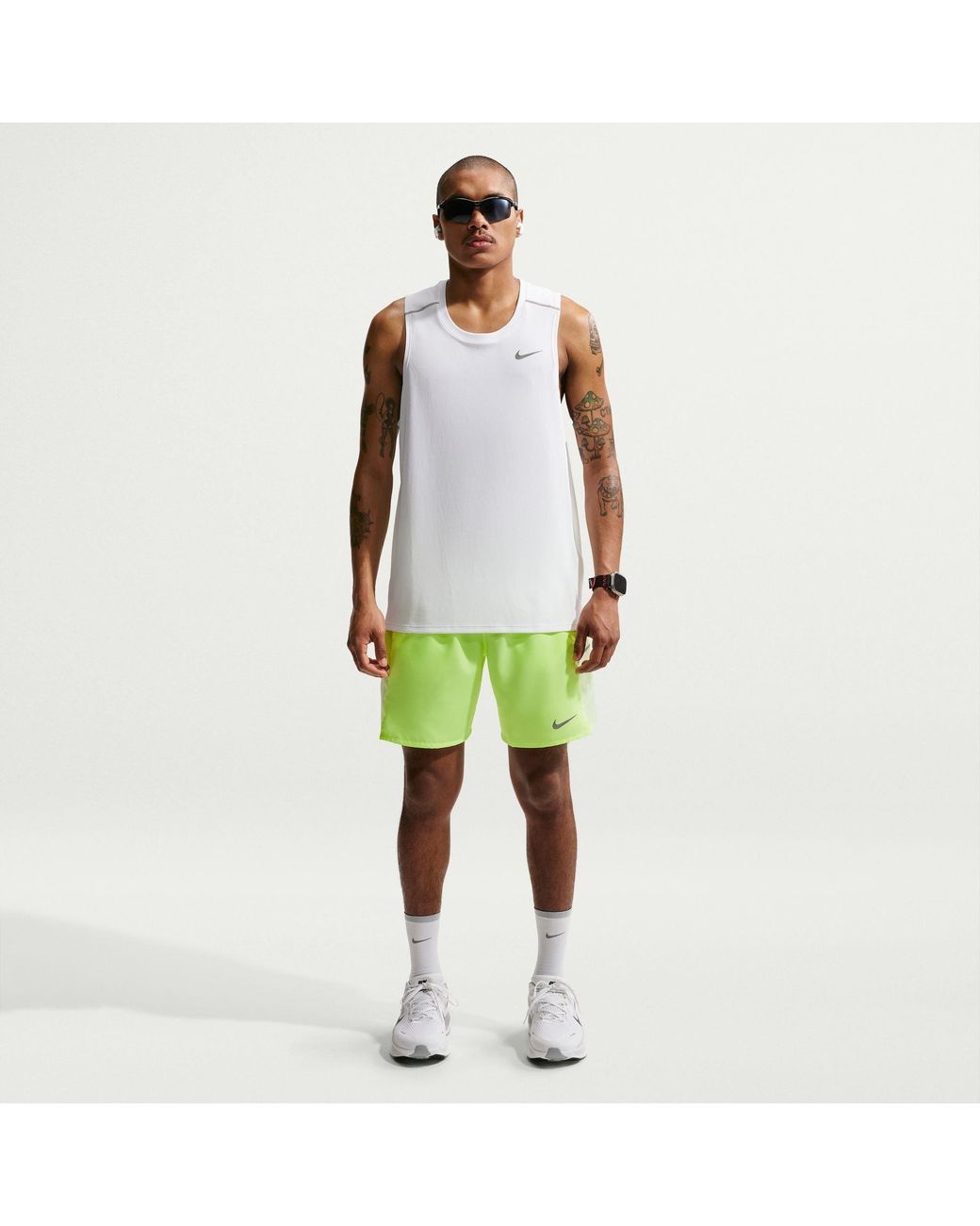 Nike White Miler Dri-Fit Running Tank Top for men