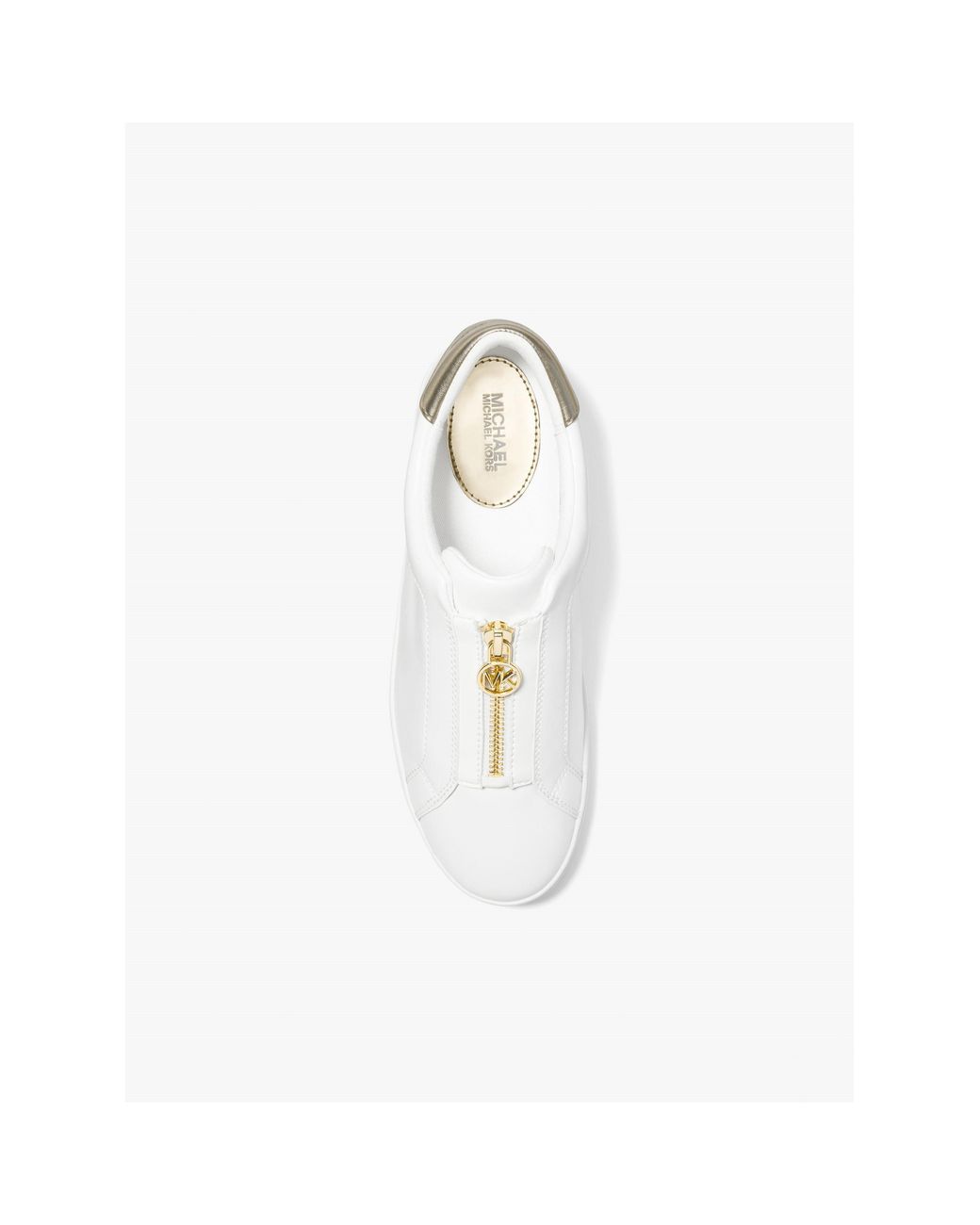 MICHAEL Michael Kors White Keaton Zip Slip On Trainers