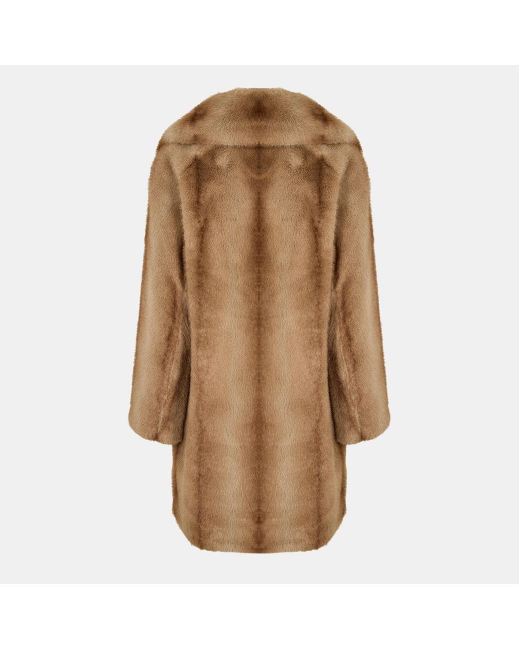 Donna Karan Natural Faux Fur Relaxed Fit Teddy Coat