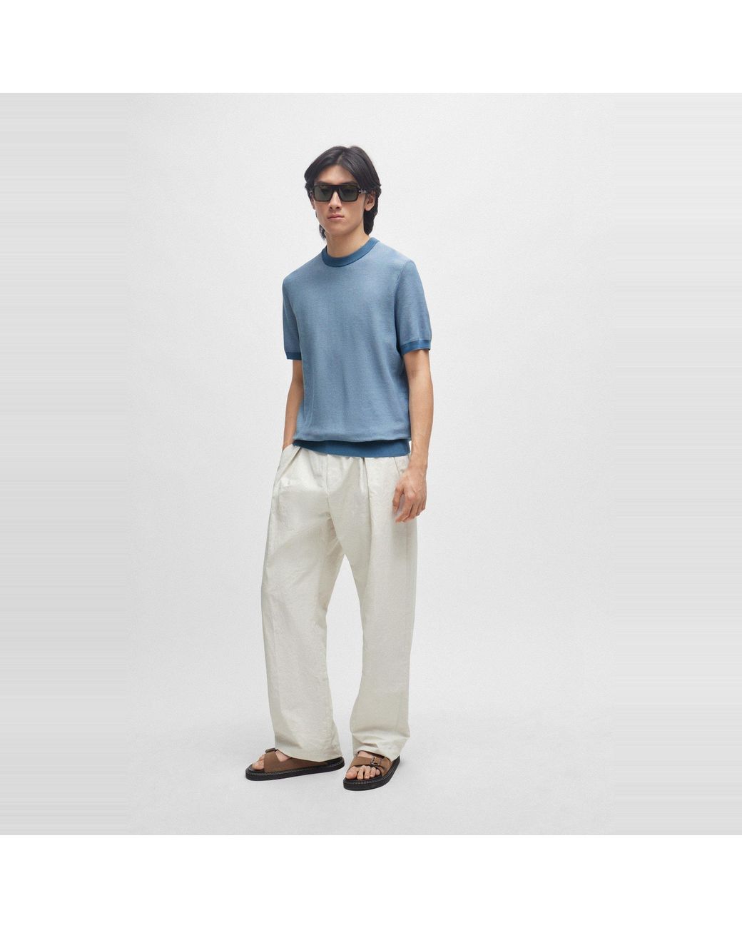 Boss Blue Tantino Knitted T-Shirt for men