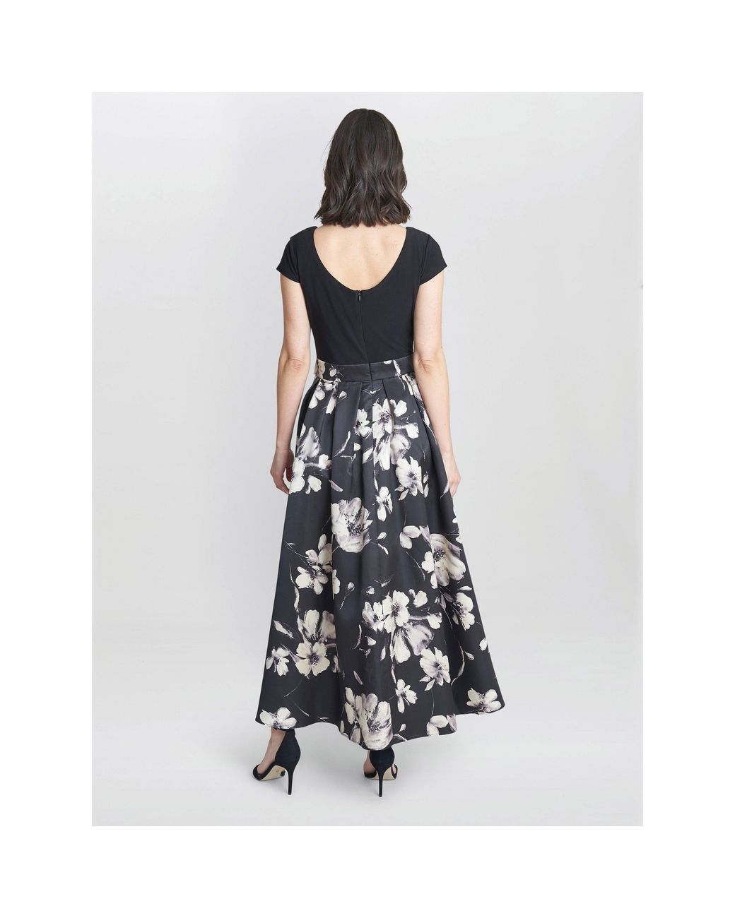 Gina Bacconi Blue Colleen Jersey And Jacquard Dress