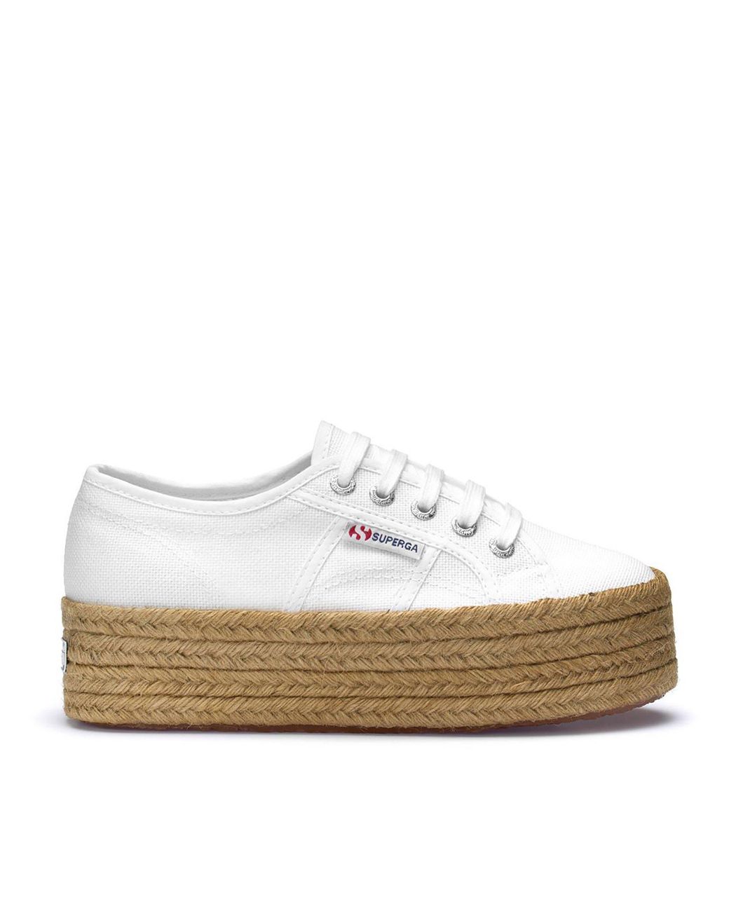 Superga White Rope Platform Trainers