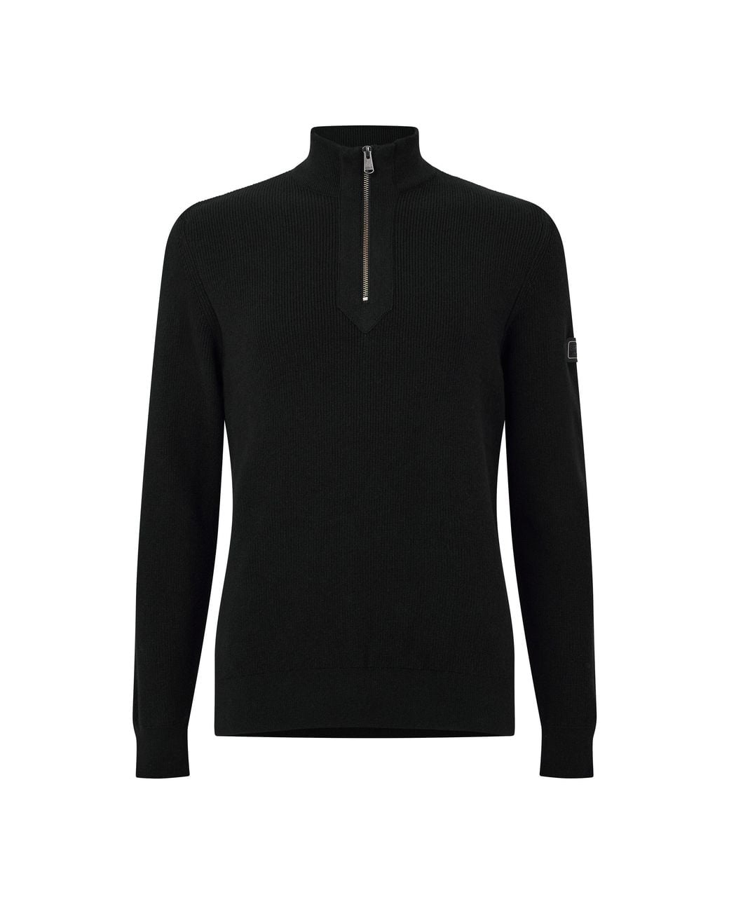 Barbour Black Crawley Half Zip Jumper for men