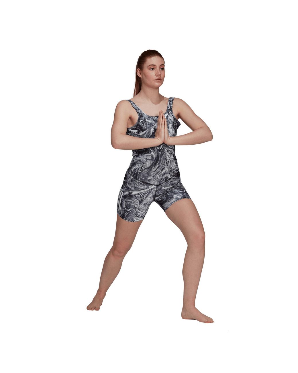 Adidas Gray All Over Print Unitard