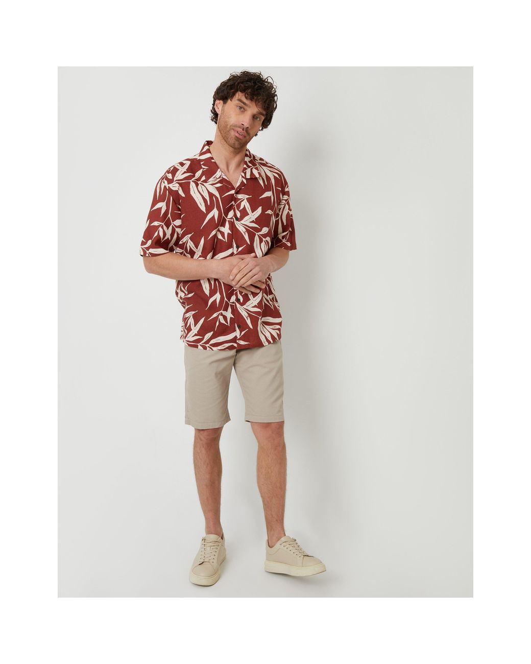 Threadbare Red Short-Sleeve Patterned Shirt for men