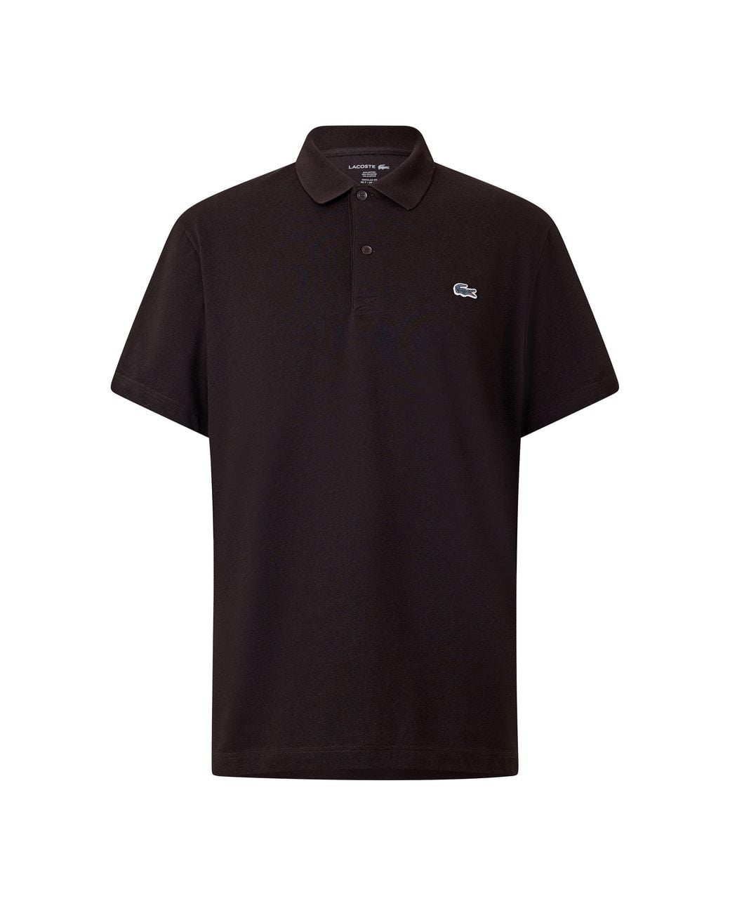 Lacoste Black Regular Fit Short Sleeve Polo Shirt for men