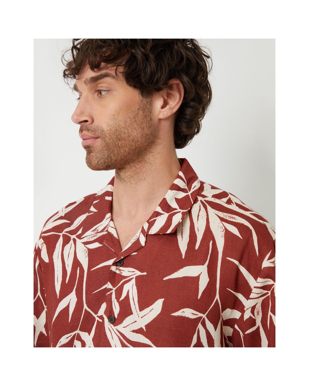 Threadbare Red Short-Sleeve Patterned Shirt for men