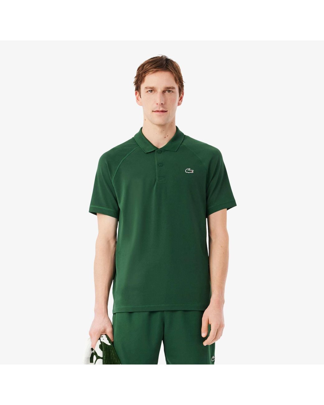 Lacoste Green Short Sleeve Performance Polo Shirt for men