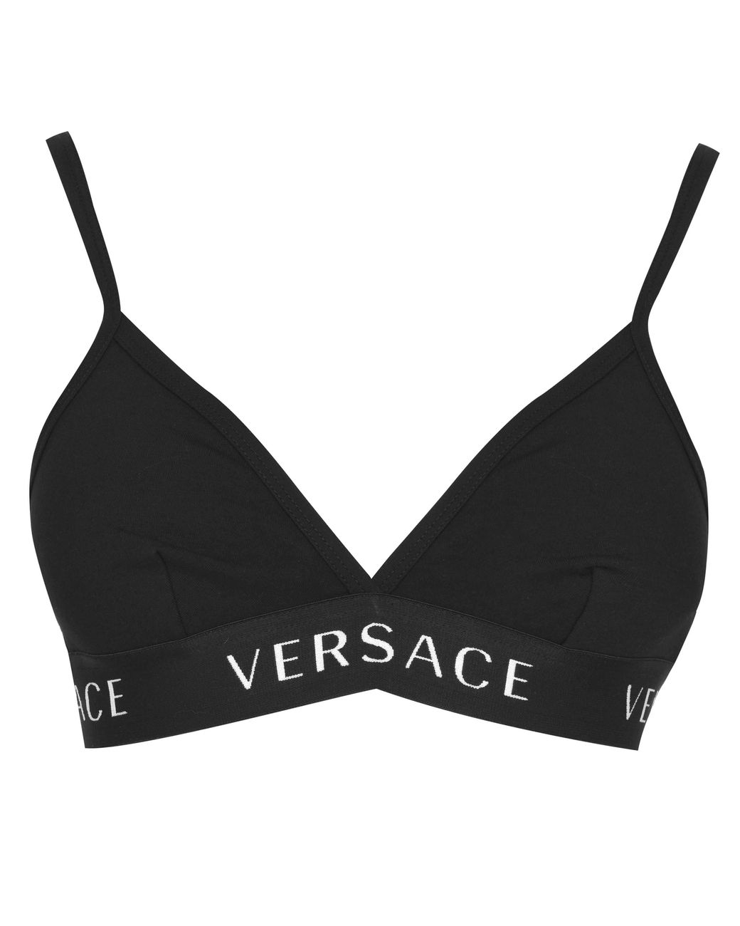 Versace Black Triangle Logo Bra