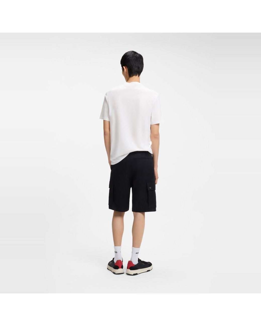 HUGO White Dikerd Graphic Cotton Short-Sleeve T-Shirt for men