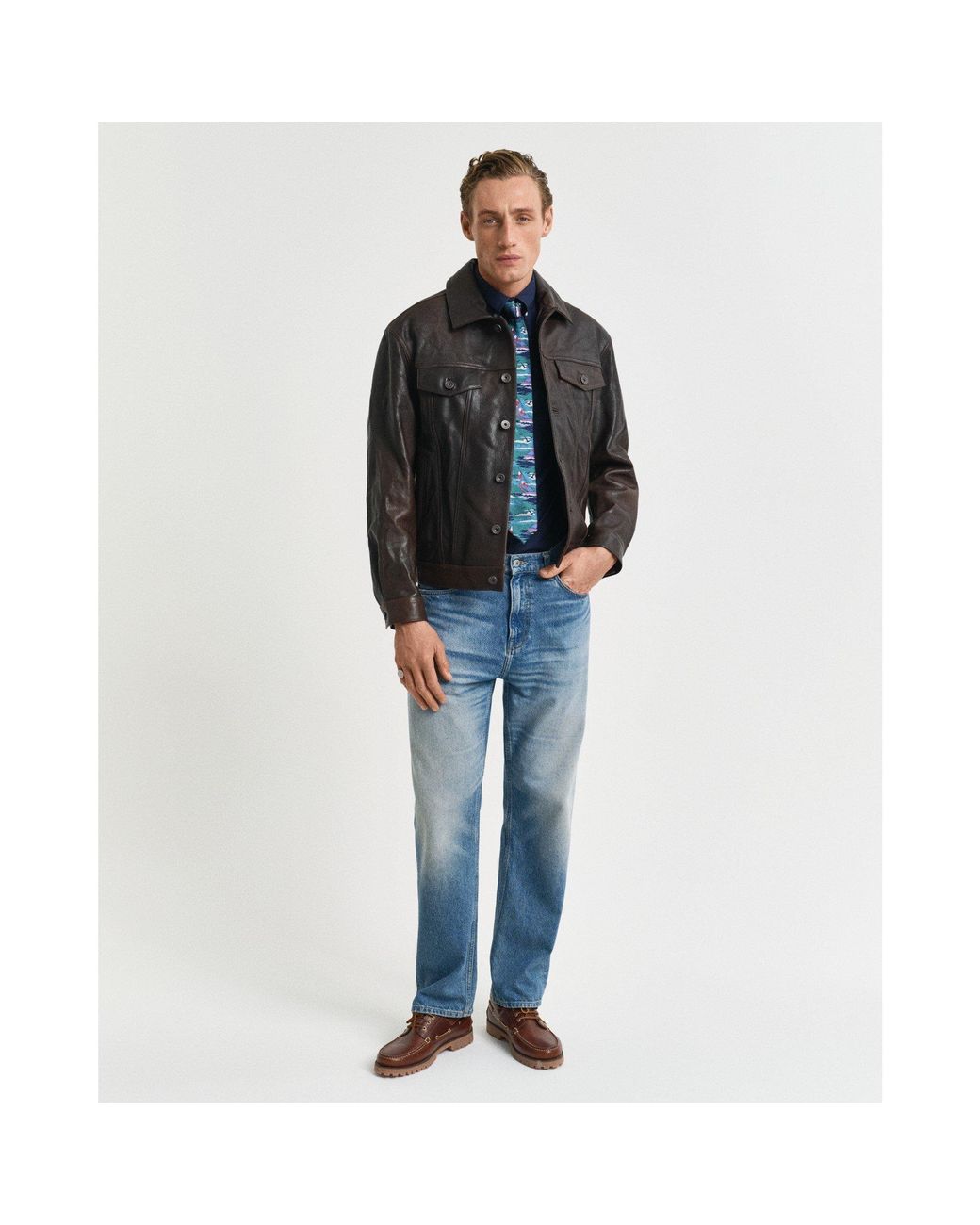Gant Blue Regular Fit Classic Poplin Short Sleeve Shirt for men