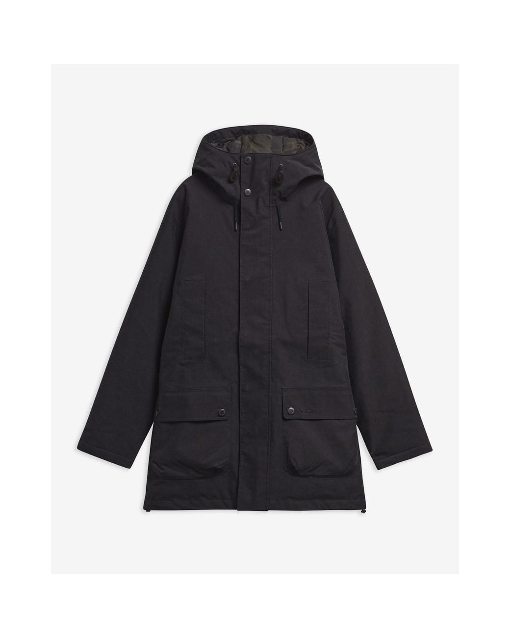 Barbour Black Northfield Modern Heritage Cotton Full-Zip Waterproof Parka for men