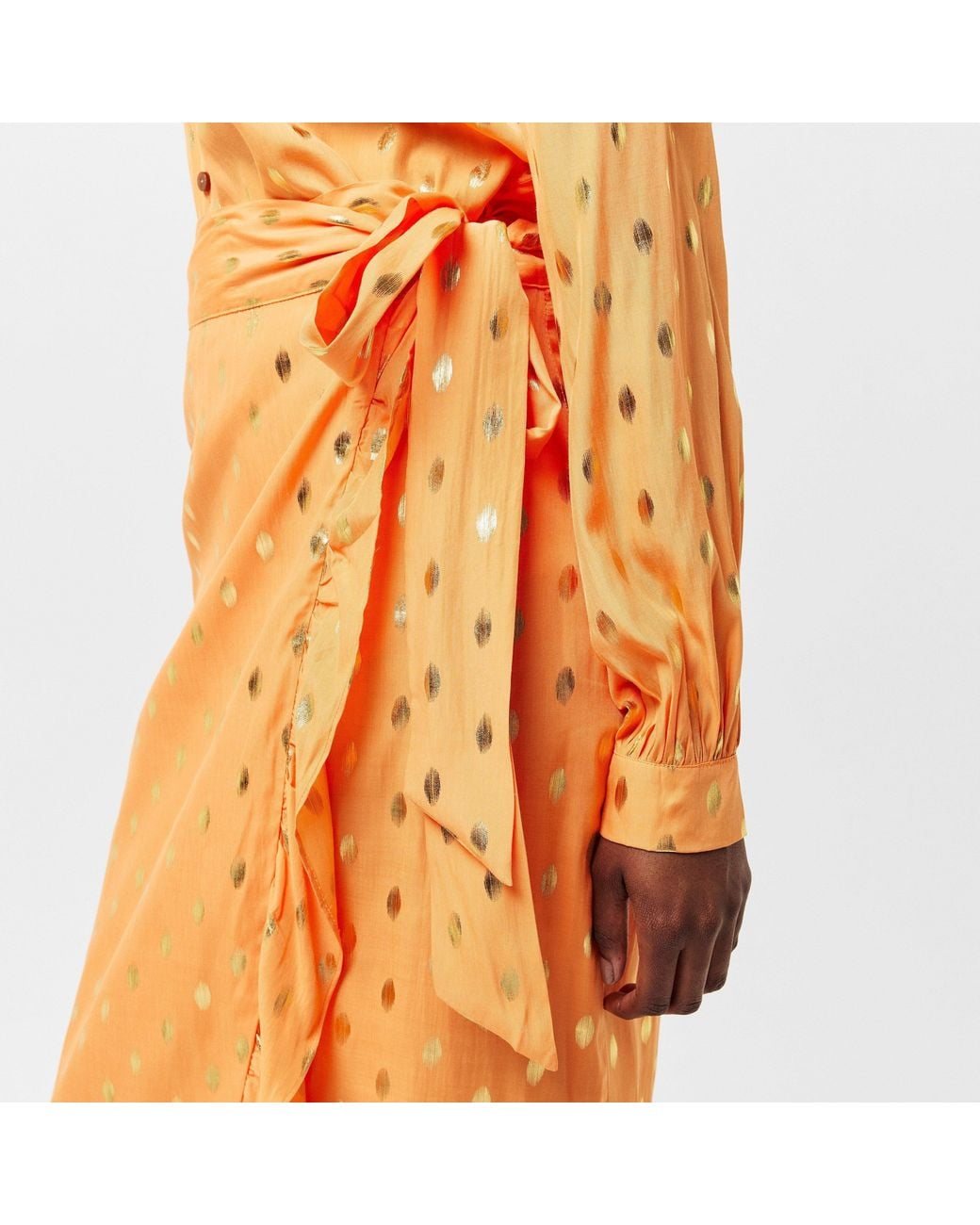 Never Fully Dressed Orange Fleck Jaspre Textured Wrap Skirt