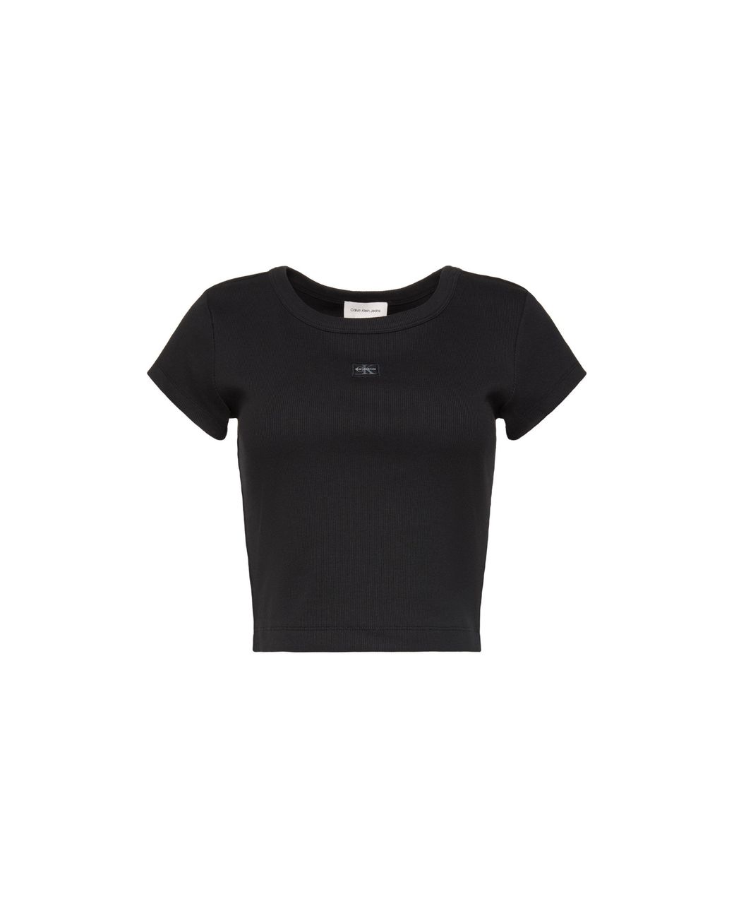 Calvin Klein Black Woven Ribbed Baby Tee