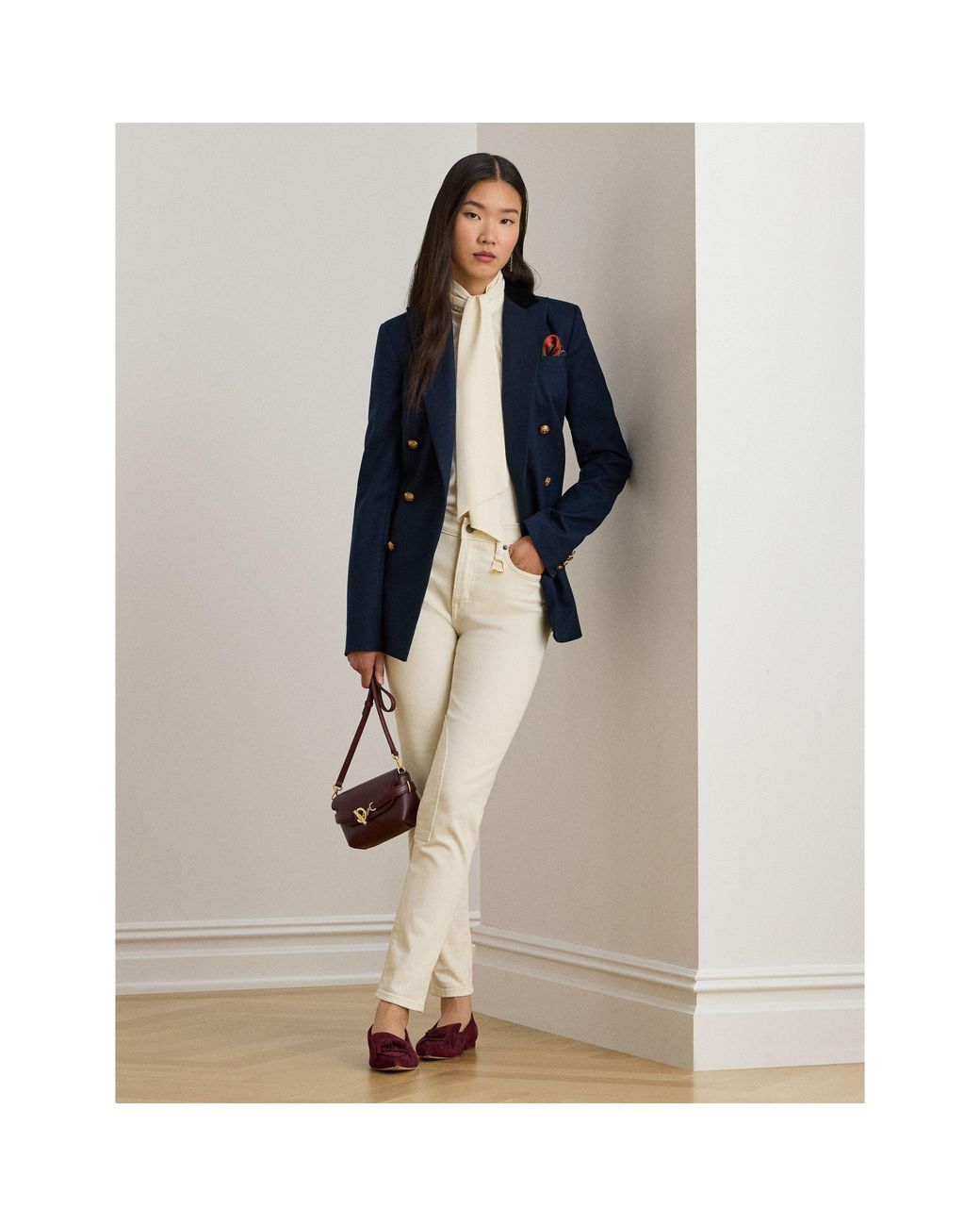 Ralph Lauren Natural Long Sleeve Blouse