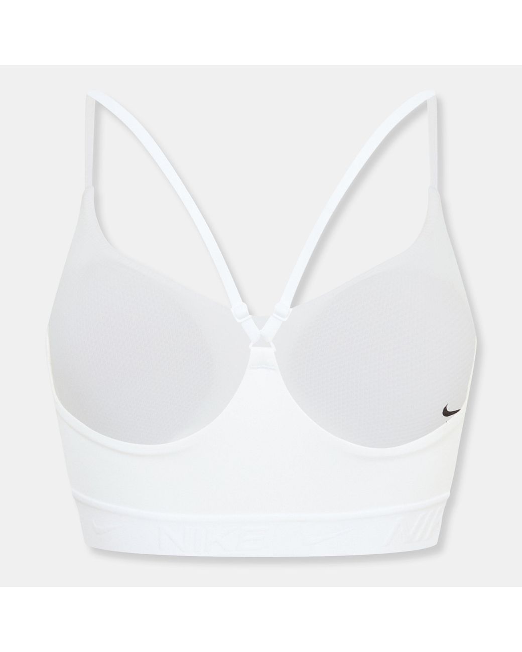 Nike White Indy Light-Support Padded Adjustable Sports Bra
