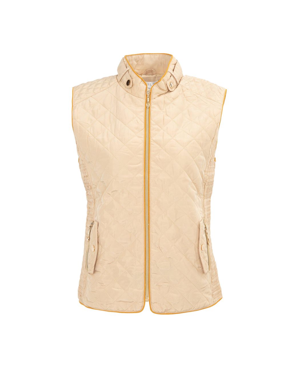 Miso Natural Stand Collar Full Zip Hip Length Gilet