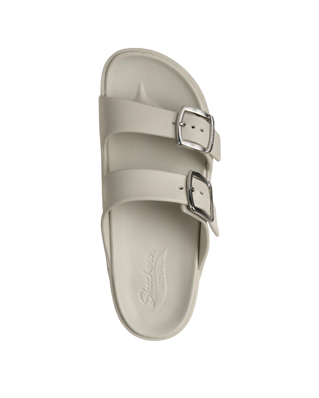 Skechers White Flat Sandals
