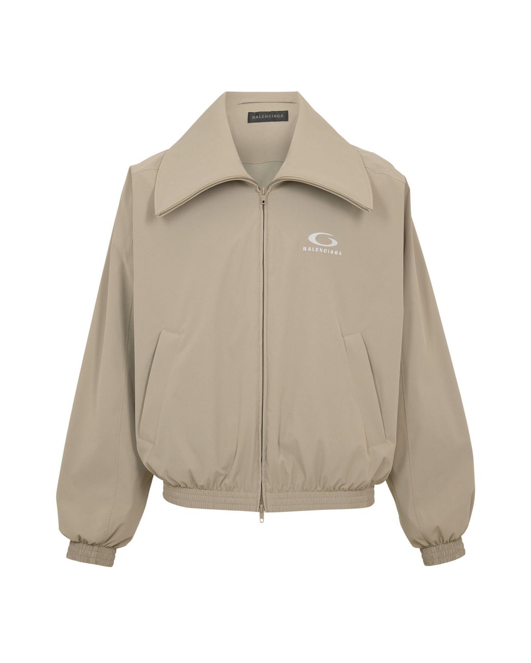 Balenciaga Green Bal High Collar Varsity Jacket