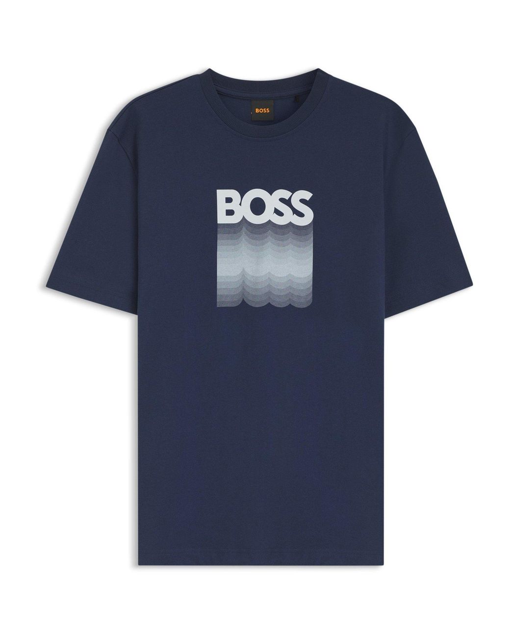 Boss Blue Insignia Cotton Graphic Crew-Neck Short-Sleeve T-Shirt for men