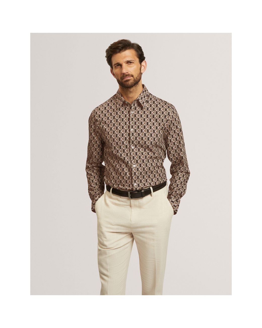 Ted Baker Brown Ted Reg Fit Shirt Sn71 for men