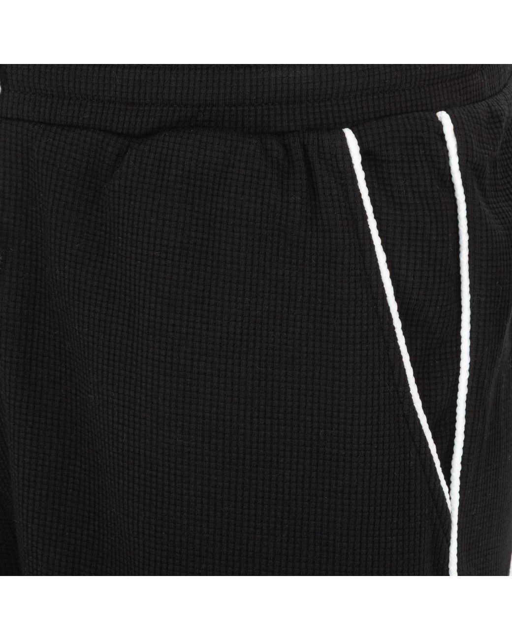 Fabric Black Waffle Shorts for men