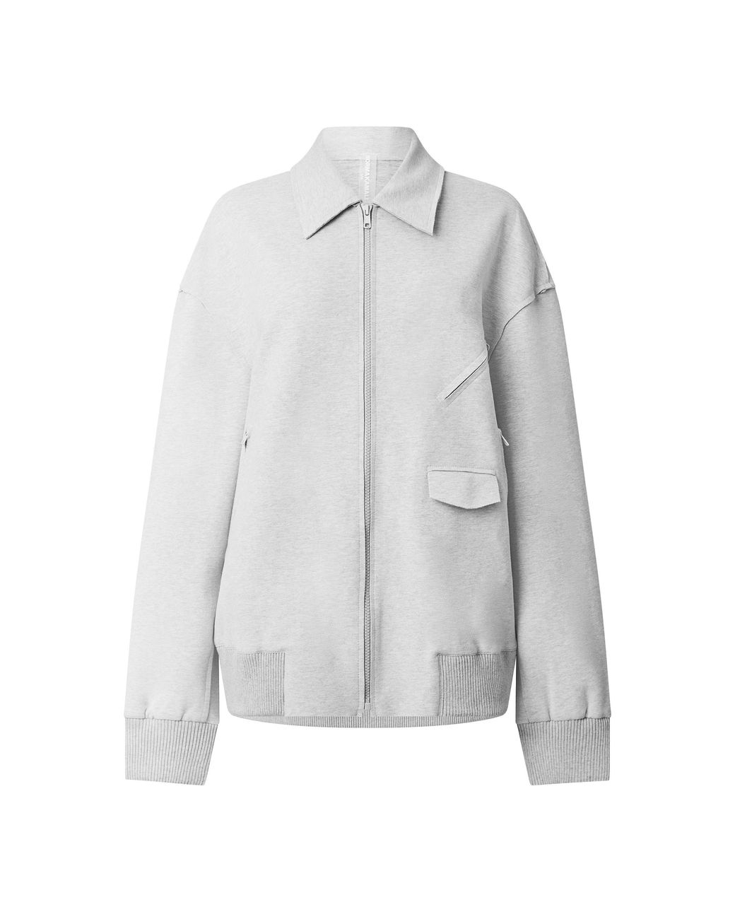 Norma Kamali Gray Overshirt Bomber Jacket