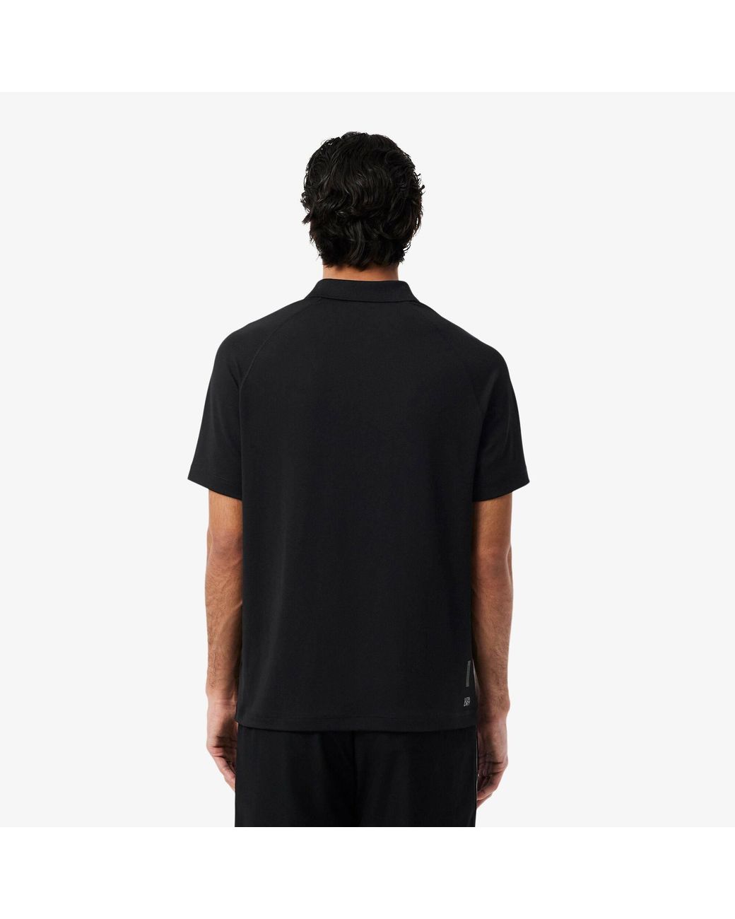 Lacoste Black Short Sleeve Performance Polo Shirt for men