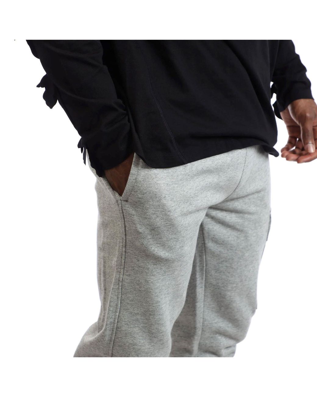 C P Company Gray Diagonal Raised Fleece Lens Cargo Tracksuit Bottoms for men