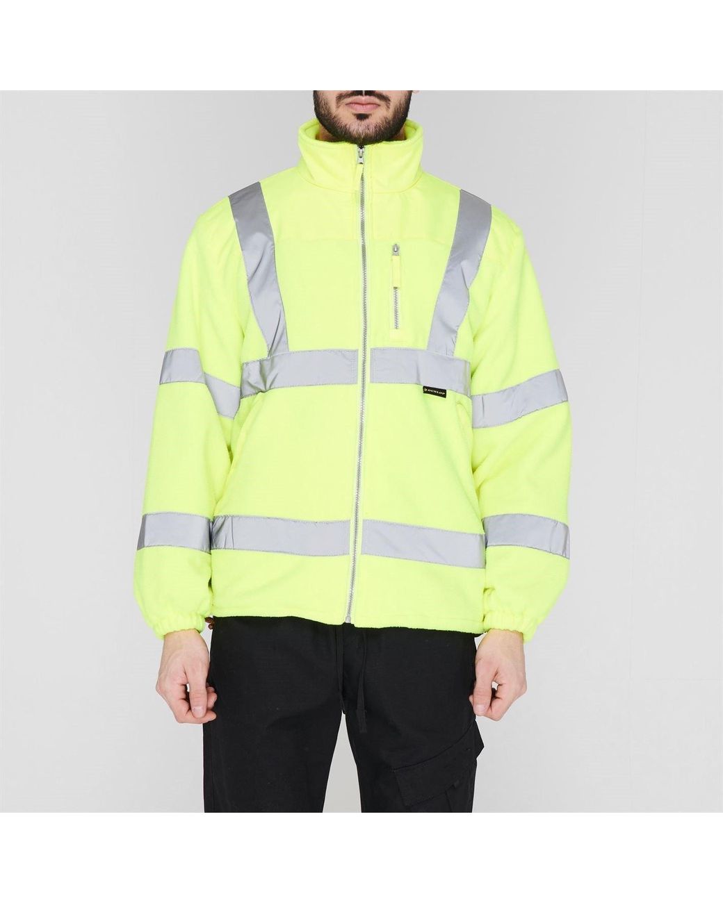 Dunlop Yellow Hi Vis Fleece Jacket for men