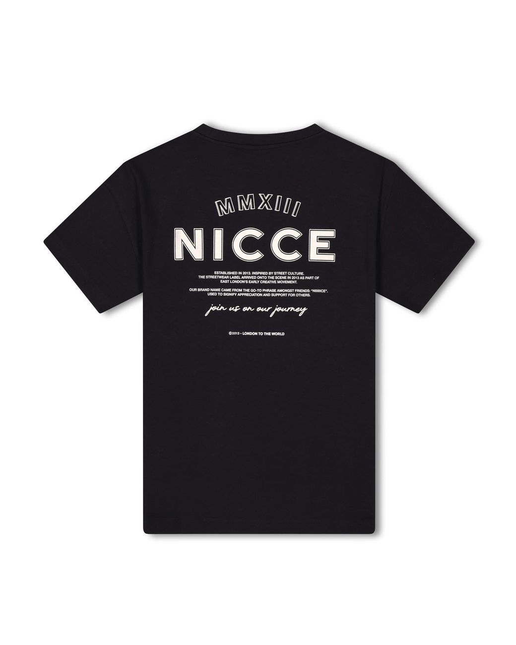 Nicce London Black Rising Short Sleeve Oversized T-Shirt for men