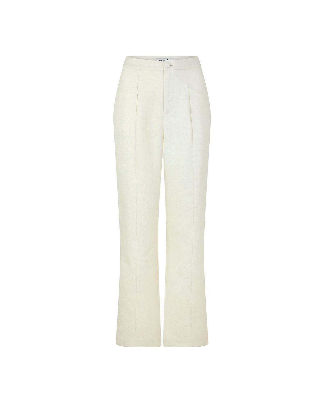 Odd Muse White Tweed Slim Flare Trousers