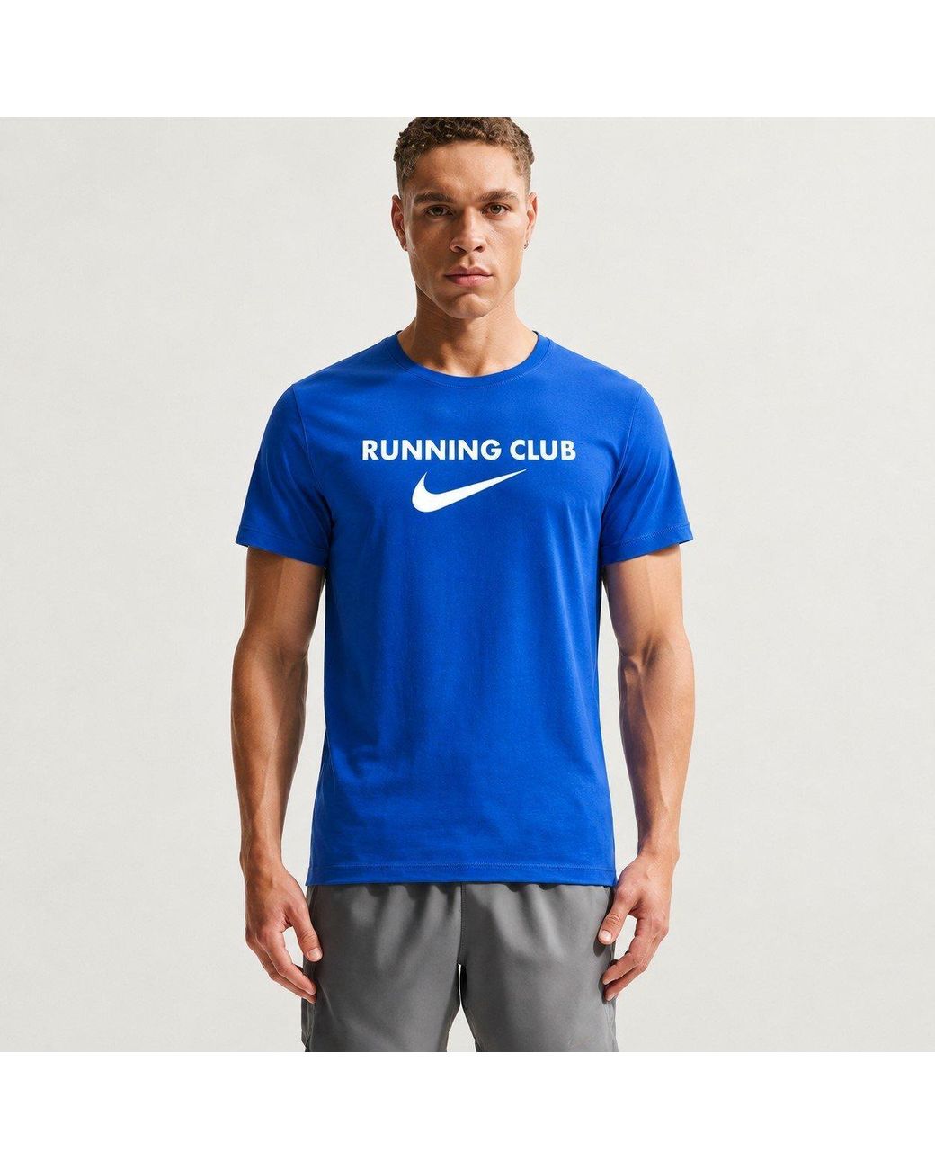 Nike Blue Running Club Printed T-Shirt By You for men