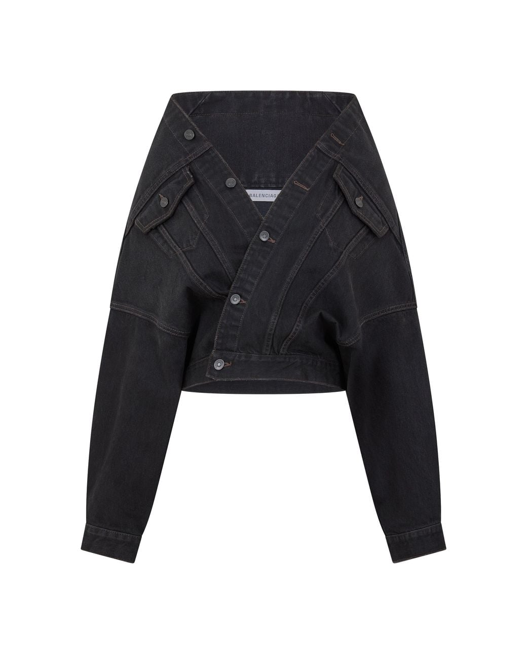 Balenciaga Black Bal Off Shldr Denim Ld64