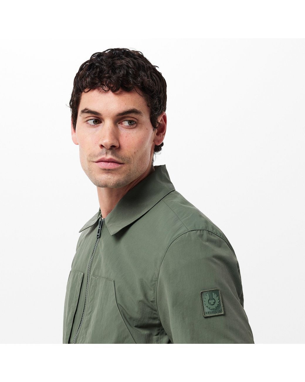Belstaff Green Classic Fit Overshirt for men