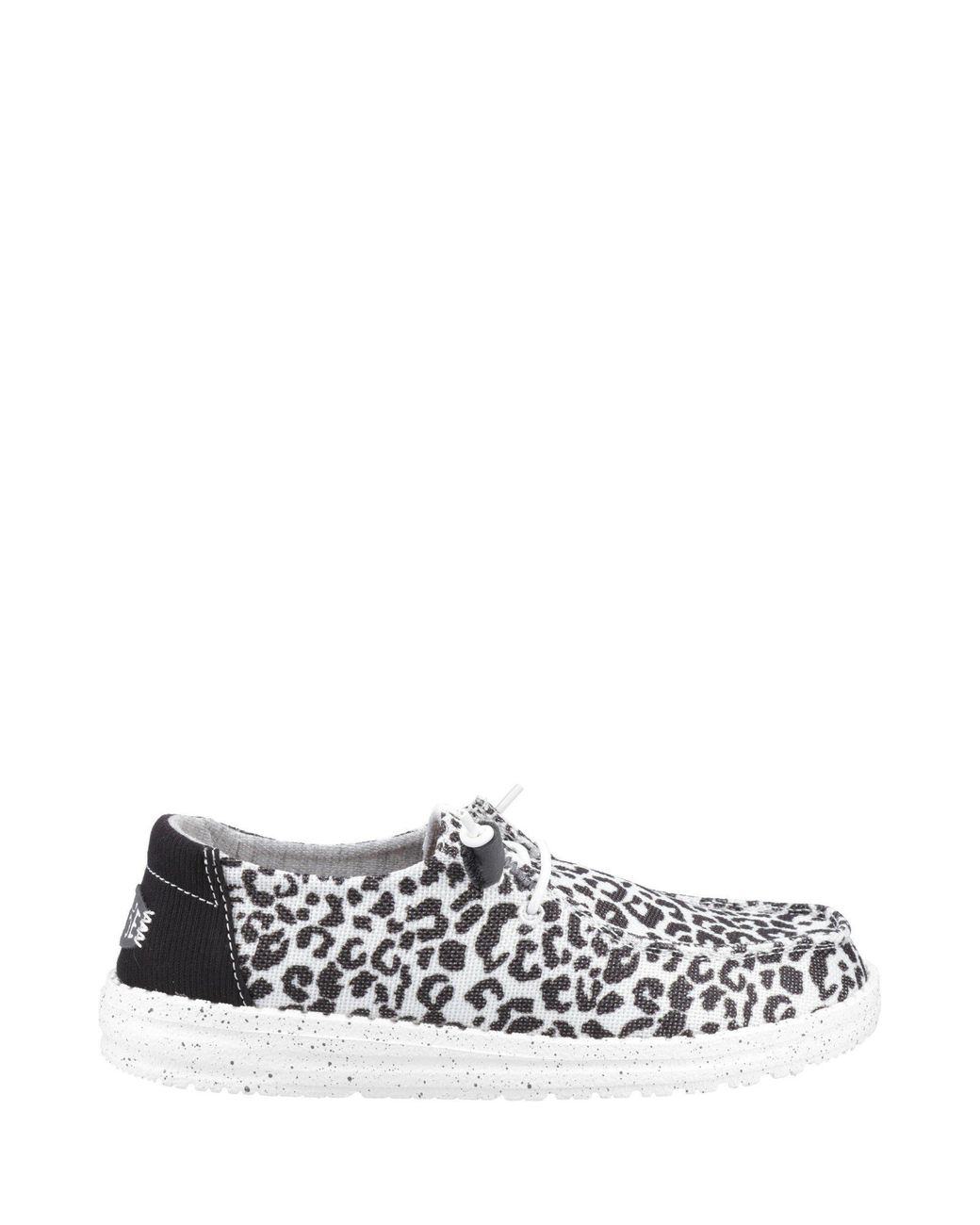 HeyDude White Wendy Leopard Moc Toe Shoes