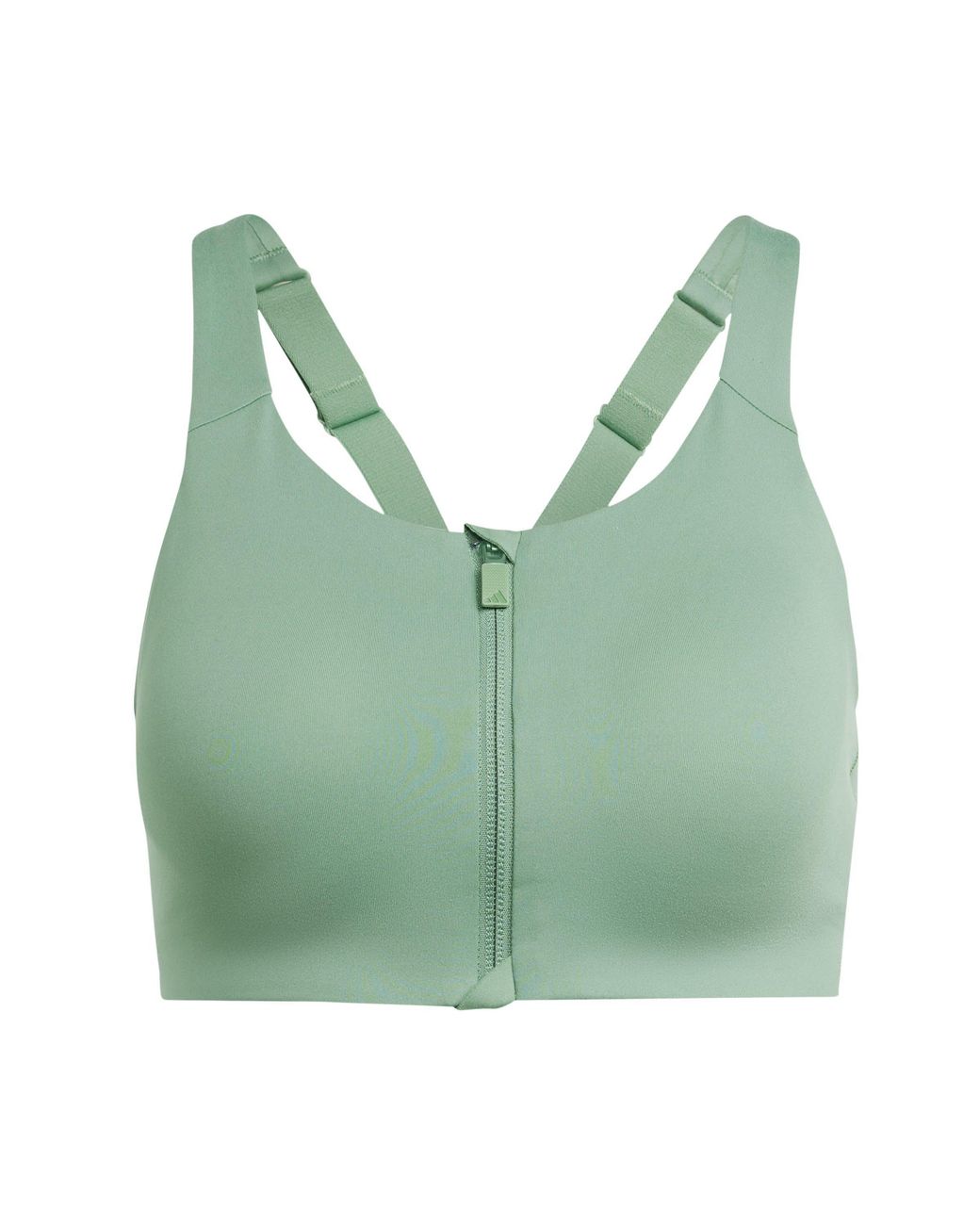 Adidas Green Lux Zipped High Impact Sports Bra
