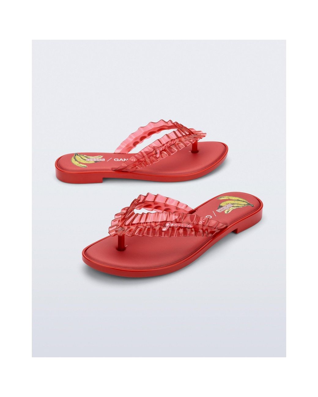 Melissa Red X Ganni Ff Flip Flops