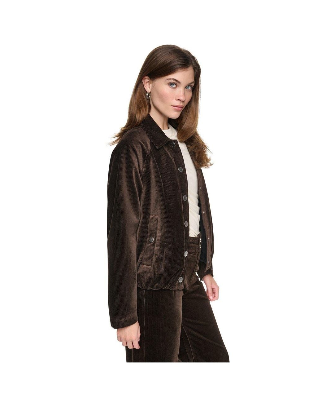 DKNY Black Corduroy Bubble Jacket